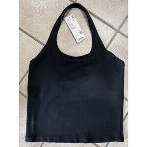 NWT!  Uniqlo Open Back Halter Bra Top Black Tank Women’s Size M